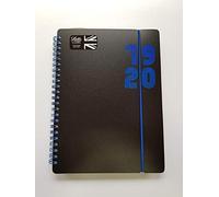 Letts 2019/20 Agenda scolaire double langue A6-1 semaine sur 2 pages - Multilingue - Noir/Bleu électrique