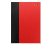 Letts Agenda 2024 2 pages par jour Format A4 Rouge/noir