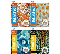 Letts gcse 9-1 revision success 4 books collection set (maths foundation guide, maths higher, english language and literature, exam practice workbook)