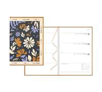 LETTS La Belle Nature Agenda semainier et mensuel A5 Août à juillet Reliure cousue Couverture rigide texturée Multilingue Bleu