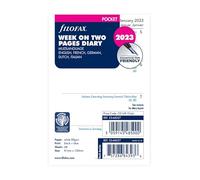 Letts of London Filofax Pocket Week on Two Pages 5 Language 2023 Diary, White (23-68227)
