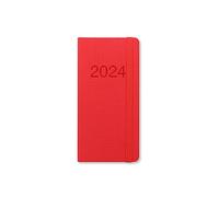Letts of London Memo Slimline semaine sur 2 pages multilingue Red 2024