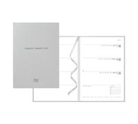 Letts of London Planificateur hebdomadaire/mensuel 2026 en titane, 12 mois, janvier à décembre, format A5, 21 x 14,9 cm, reliure cousue, couverture mate métallique, multilingue, argent (C082583-26)