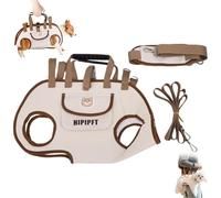 Lettuce Pets Dog Harness, Crossbody Pet Carrier Harness, Adjustable Pet Backpack for Pet Dogs Weighing 2-10kg, Breathable Mesh, Hands-Free Snuggle Sling Dog Carrier (Beige,M(9-14lbs))