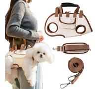 Lettuce Pets Dog Harness, Lettuce Pets Crossbody Pet Carrier Harness, Adjustable Pet Backpack Breathable 3 in 1 Multifunctional Portable Crossbody Carrier for Dogs and Cats (Brown,L)