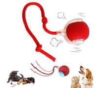 Lettuce Pets Dog Toy - Yopoll Interactive Pet Toy Ball with Tail, Bounces, and Changes Direction Unpredictably, Triggers Your Dog's Hunting Instincts - Survives Power Chewers (Red)