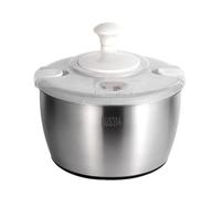 Lettuce Salad Spinner - Grand séchoir végétal, acier inoxydable, outil rotatif de poignée | Efficient Salad Mixer, Fresh Produce Cleaning Device for Leafy Greens Fruit Preparation Kitchen Cooking