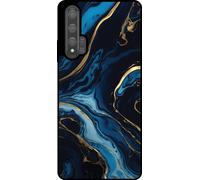 L'étui Smartphonica convient à Huawei Nova 5T avec impression de marbre - Coque arrière en TPU design marbre bleu or - Bleu d'or
