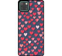 L'étui Smartphonica convient à Huawei Y5P avec impression de cœurs roses et rouges - Coque arrière en TPU avec design de cœurs roses et rouges Rose et rouge