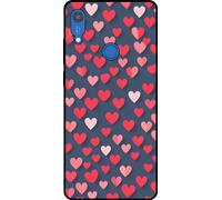 L'étui Smartphonica convient à Huawei Y6S avec impression de cœurs roses et rouges - Coque arrière en TPU avec design de cœurs roses et rouges Rose et rouge