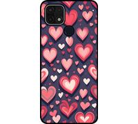 L'étui Smartphonica convient à Oppo A15 / A15s avec Hearts Imprint - Coque arrière en TPU avec design en forme de coeur