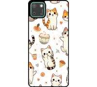 L'étui Smartphonica convient pour Huawei Y5P avec impression de chat - Coque arrière TPU design chat