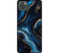 L'étui Smartphonica convient pour Huawei Y5P avec impression marbre - Coque arrière TPU design marbre bleu or - Bleu d'or