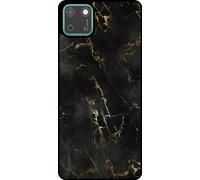 L'étui Smartphonica convient pour Huawei Y5P avec impression marbre - Coque arrière TPU design marbre noir - Noir