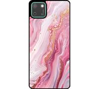 L'étui Smartphonica convient pour Huawei Y5P avec impression marbre - Coque arrière TPU design marbre - Rose