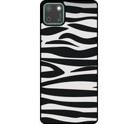 L'étui Smartphonica convient pour Huawei Y5P avec impression zébrée - Coque arrière TPU design zébré - Noir Blanc