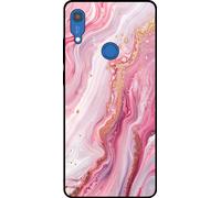 L'étui Smartphonica convient pour Huawei Y6S avec impression marbre - Coque arrière TPU design marbre - Rose