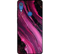 L'étui Smartphonica convient pour Huawei Y6S avec impression marbre - Coque arrière TPU design marbre - Violet Rose