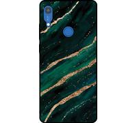 L'étui Smartphonica convient pour Huawei Y6S avec impression marbre - Coque arrière TPU design marbre - Vert Or