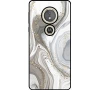 L'étui Smartphonica convient pour Motorola Moto E5 / G6 Play avec impression marbre - Coque arrière TPU design marbre design - Argent