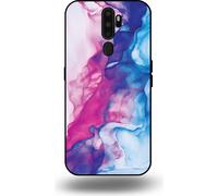 L'étui Smartphonica convient pour OPPO A9 2020 avec impression de marbre bleu rose - Coque arrière en TPU bleu rosé Design marbré