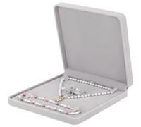 LETURE Boîte à bijoux en velours pour bracelet, collier, boucles d'oreilles, bague Gris