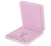 LETURE Boîte à bijoux en velours pour bracelet, collier, boucles d'oreilles, bague Rose