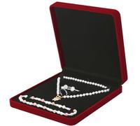 LETURE Boîte à bijoux en velours pour bracelet, collier, boucles d'oreilles, bague (rouge)