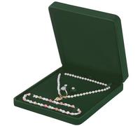 LETURE Boîte à bijoux en velours pour bracelet, collier, boucles d'oreilles, bague (vert)