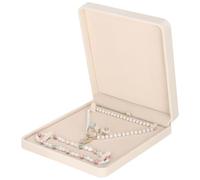 LETURE Coffret cadeau en velours pour bracelet, collier, boucles d'oreilles, bague (abricot)