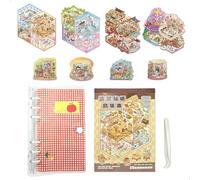 letuxaamz 20 Pièces Set Autocollant Scène 3D, Carnet Emotionnel Enfant, Thérapie par Stickers, Détente Anti-Stress, 20 Autocollants PET, 1 Carnet de Collage, 1 Pincette, pour Enfants Adolescents