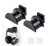 letuxaamz Support Casque Audio, Support de Casque Gaming et Headphone Stand, Montage Murale sans Perçage, Porte Casque Universel pour Bureau Chambre et Salon Noir Pack de 2