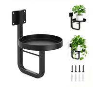 letuxaamz Support Plante, Support Plantes Interieur Porte Plante Mural en Fer Forgé, Support Pot de Fleur Mural pour Balcon Jardin Salon, Gain de Place Stable Facile à Installer, Noir