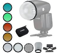 LETWING TR-09 Kit d'accessoires de flash à tête ronde magnétique pour flash Godox V1 V1 Pro V100 et Godox H200R AD200 AD200Pro AD200Pro II Lumière stroboscopique avec porte de grange, snoot, filtre