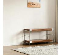 LEUBDIBR Meuble AV métallique Moderne pour chaîne stéréo et Consoles de Jeu | Métal anticorrosion, forte capacité de charge, étagères réglables, style moderne(19.7x16.1x19.7in)