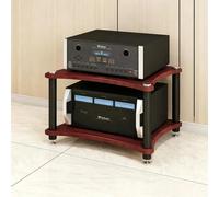 LEUBDIBR Support Audio pour Récepteur Stéréo, Platine Vinyle, Amplificateur | Amortissement des vibrations HIFI, Rangement à étages, Aspect bois moderne, Montage facile(Teak,23.6x18.9x15.7in)