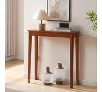 LEUBDIBR Table Console en Bois d'hévéa, Table d'entrée étroite pour Couloir | Structure bois d'hévéa, profil étroit 30 cm, texture bois massif(Walnut,80 cm/31.5 in)