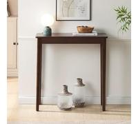 LEUBDIBR Table Console en Bois d'hévéa, Table d'entrée étroite pour Couloir | Structure bois d'hévéa, profil étroit 30 cm, texture bois massif(Black Walnut,100 cm/39.4 in)