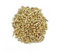 Leucasa 250 Pièces Attaches Parisiennes 8X17mm Mini Brads pour Les Loisirs Créatifs, l'Artisanat, Les Fournitures Artistiques et Les Fournitures Scolaires pour Le Bricolage (Or)