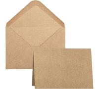 Leucasa 55 Cartes Pliantes Vierges Comprenant des Enveloppes pour Cartes de Vœux, Faire-Part de Mariage et Cartes de Remerciement-DIN A6 / C6 (Marron)