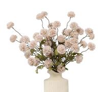 LEUCHTAMOR 6PCS Fleurs artificielles à tiges de chrysanthème Beige Fausses fleurs Kiku Mini Faux Chrysanthème avec tiges pour bouquets DIY, pièces centrales, mariage, fête, décorations de bureau et de