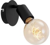 Leuchten 2868-015, Spot Mural À 1, Rétro/Vintage, Lampe Tournante Et Pivotante, E27, Max. 60W, Métal, Noir, 60 W