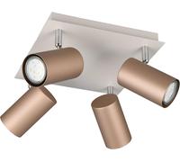 Leuchten Plafonnier Marley 802430465,Métal Coffee/Gris Chaud,Excl. 4x Gu10