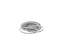 Plafonnier Led Frames 3 Cercles, Fonction Mémoire blanc, nickel mat
