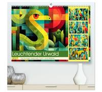 Leuchtender Urwald. Dschungel zwischen Form und Wildnis (hochwertiger Premium Wandkalender 2027 DIN A2 quer), Kunstdruck in Hochglanz: Ein ... abstrakt und voller Leuchtkraft interpretiert