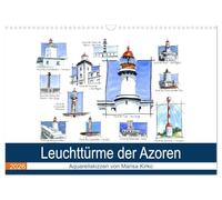 Leuchttürme der Azoren (Wandkalender 2026 DIN A3 quer), CALVENDO Monatskalender: Leuchttürme der Sehnsuchtsinseln Azoren - Symbol für Orientierung, für Weite und Heimat finden