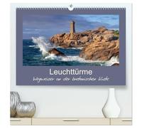 Leuchttürme - Wegweiser an der bretonischen Küste (hochwertiger Premium Wandkalender 2026 DIN A2 quer), Kunstdruck in Hochglanz: Bretagne - Wächter über den stürmischen Atlantik