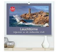 Leuchttürme - Wegweiser an der bretonischen Küste (hochwertiger Premium Wandkalender 2026 DIN A2 quer), Kunstdruck in Hochglanz: Bretagne - Wächter über den stürmischen Atlantik