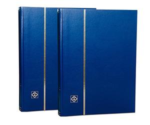 Leuchtturm, 2 Classeurs Albums, 64 pages fond noir, couvertures bleues