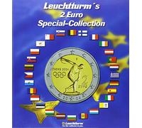 Leuchtturm 302574 Album numismatique Presso - Collection spéciale 2 Euros - 57 Compartiments pour pièces de 2 Euros - avec Set d'autocollants de Drapeaux